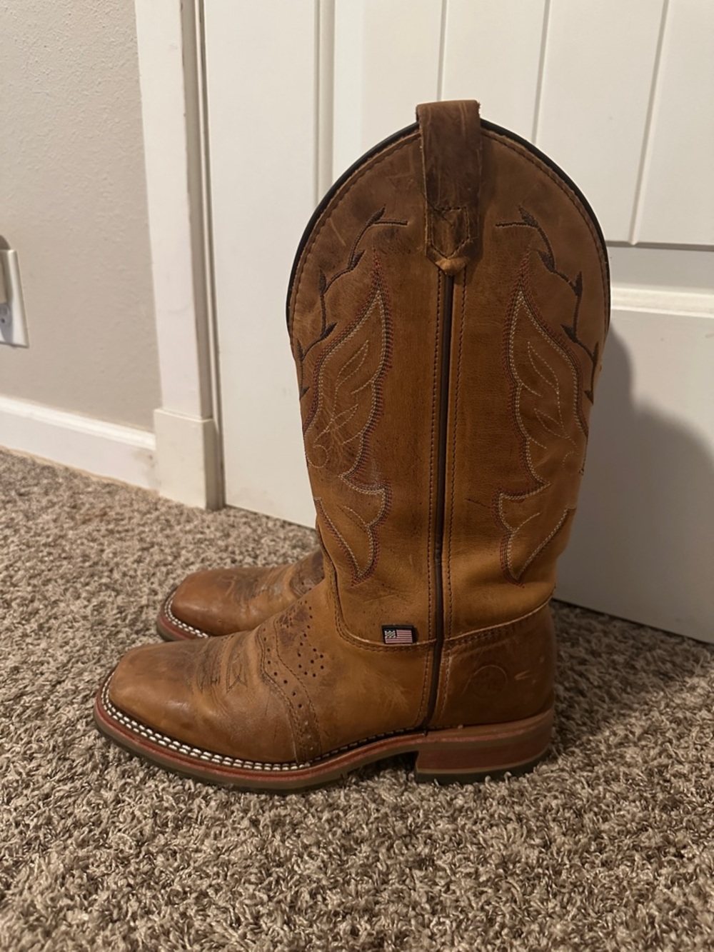 Double H Women's Charity Brown Square Toe Work Boots DH5314 size 7.5